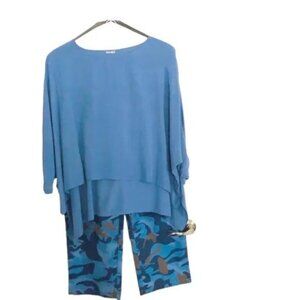 Woman’s Plus Size Blue Camo Pants & Top  2XL